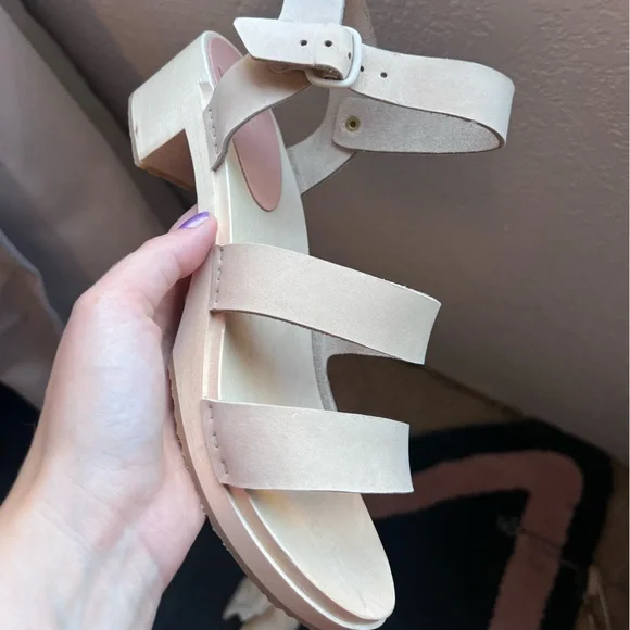 Bryr Sylvie Sandal Wooden Clog size 10 / 40 in Bone - Picture 5 of 6
